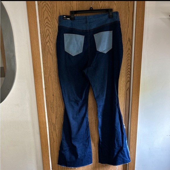Nwt fashion nova devil in the details patchwork flares - Picture 3 of 5